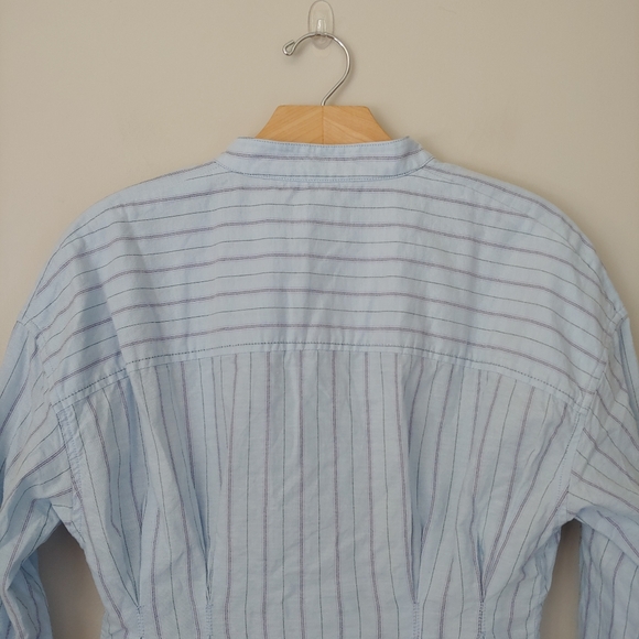 Maeve Anthropology Benna Striped Buttondown Cotton Shirt Size 2 - Picture 8 of 16